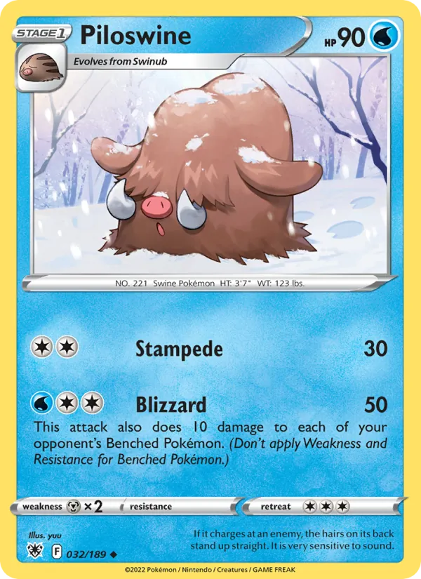 Piloswine Reverse Holo 032/189 Astral Radiance Pokémon Card