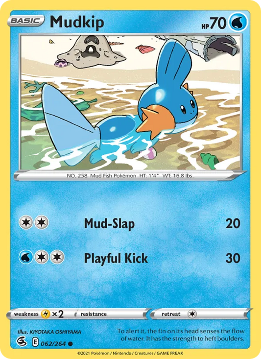 Mudkip Reverse Holo 062/264 Fusion Strike Pokémon Card