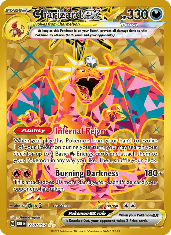 Charizard ex Holo 228/197 Obsidian Flames Pokémon Card