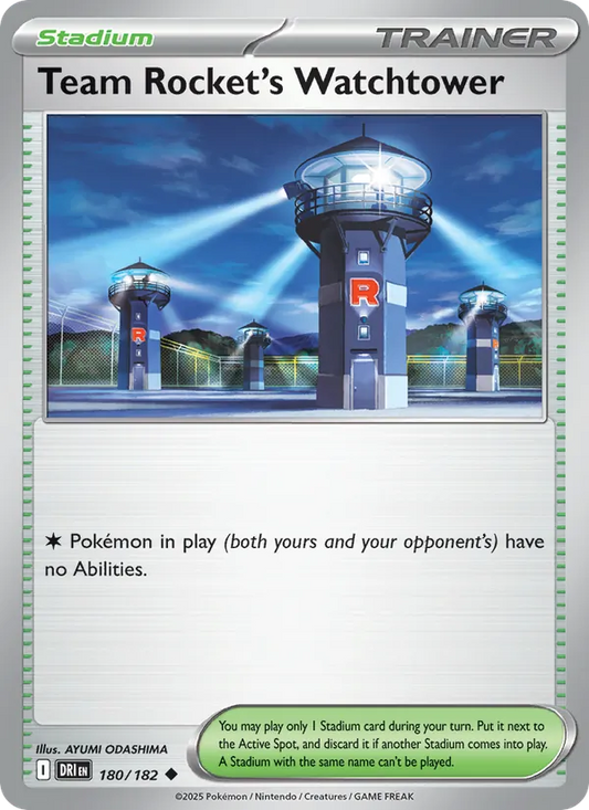 Team Rocket's Watchtower Normal 180/182 Destined Rivals Pokémon Card