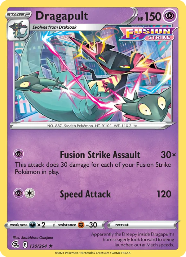Dragapult Reverse Holo 130/264 Fusion Strike Pokémon Card