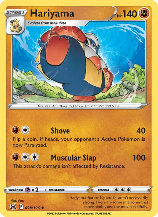 Hariyama Normal 098/196 Lost Origin Pokémon Card