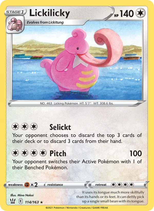 Lickilicky Reverse Holo 114/163 Battle Styles Pokémon Card