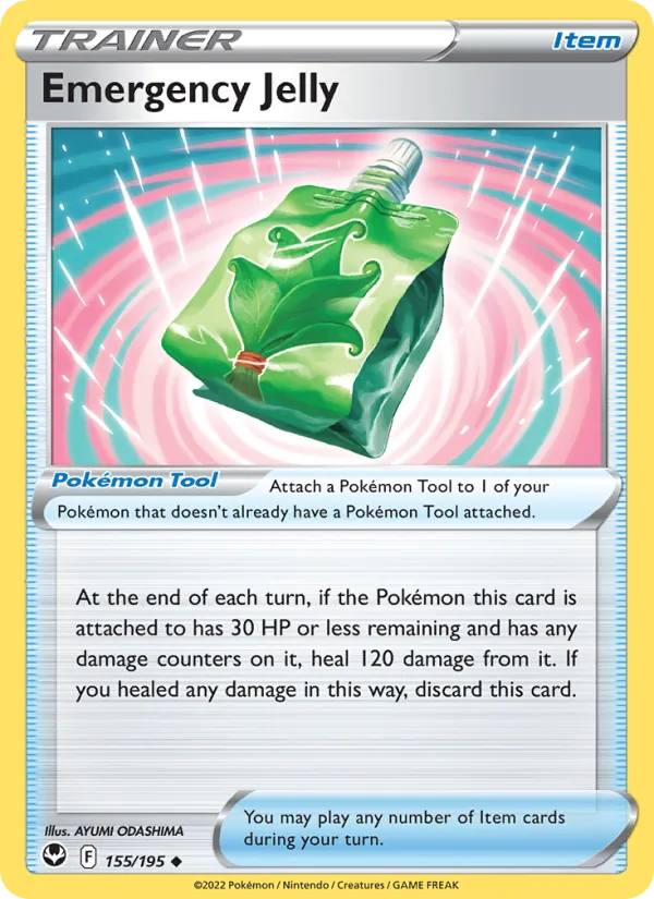 Emergency Jelly Reverse Holo 155/195 Silver Tempest Pokémon Card