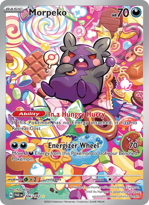 Morpeko Holo 206/182 Paradox Rift Pokémon Card