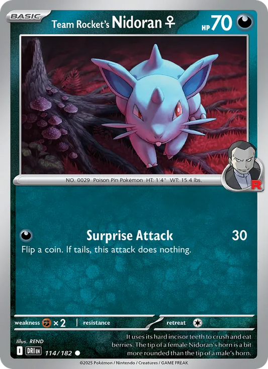Team Rocket's Nidoran♀ Normal 114/182 Destined Rivals Pokémon Card