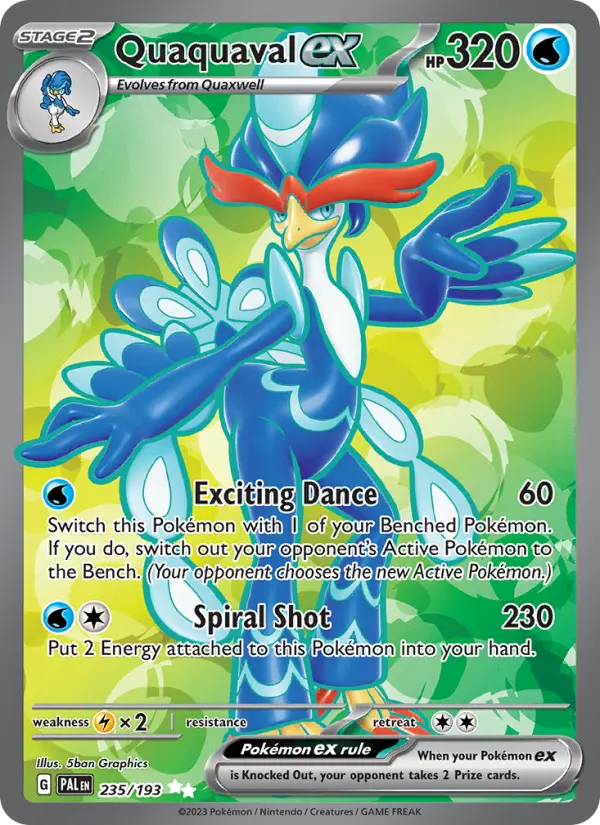Quaquaval ex Holo 235/193 Paldea Evolved Pokémon Card