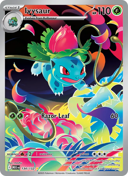 Ivysaur Holo 134/132 Mega Evolution Pokémon Card