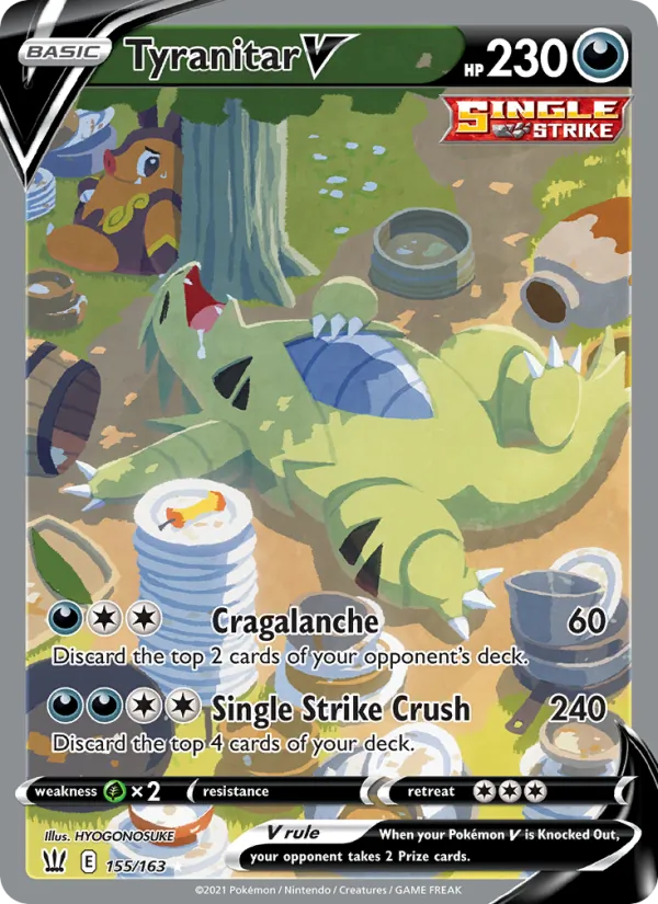 Tyranitar V Holo 155/163 Battle Styles Pokémon Card