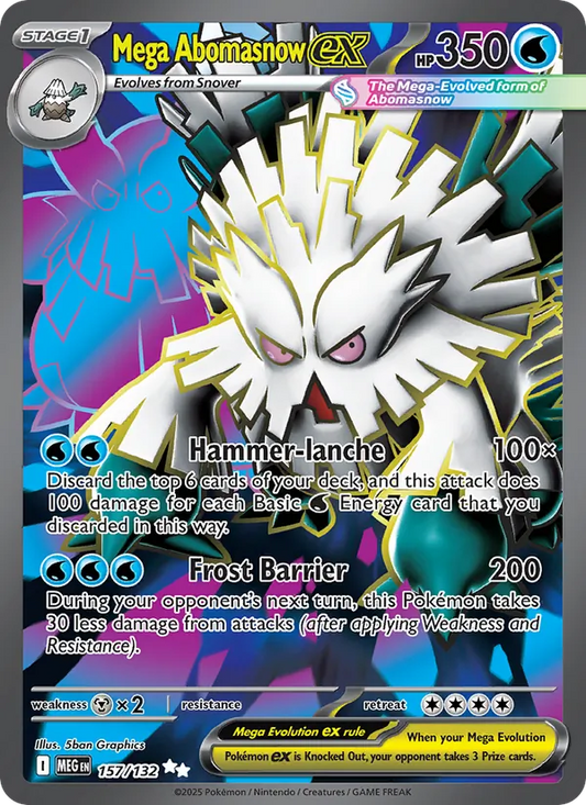 Mega Abomasnow ex Holo 157/132 Mega Evolution Pokémon Card