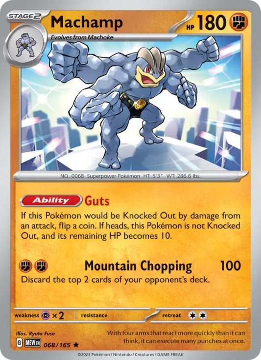 Machamp Holo 068/165 151 Pokémon Card