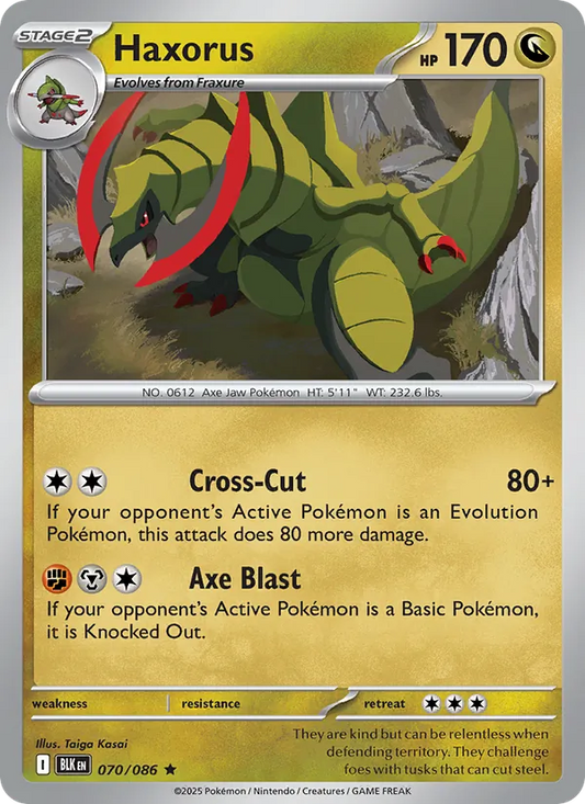 Haxorus Holo 070/86 Black Bolt Pokémon Card