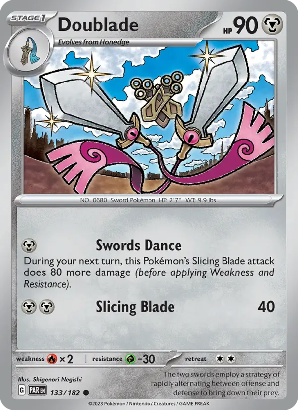 Doublade Reverse Holo 133/182 Paradox Rift Pokémon Card