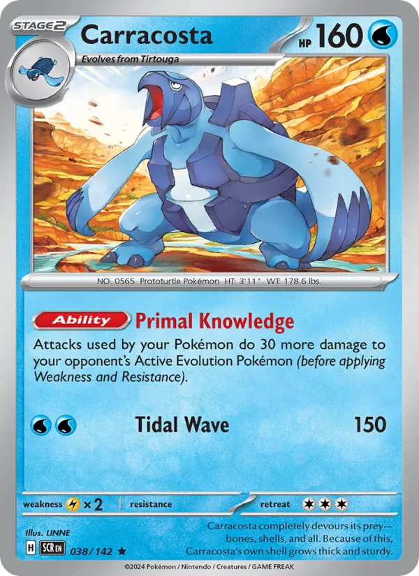 Carracosta Reverse Holo 038/142 Stellar Crown Pokémon Card