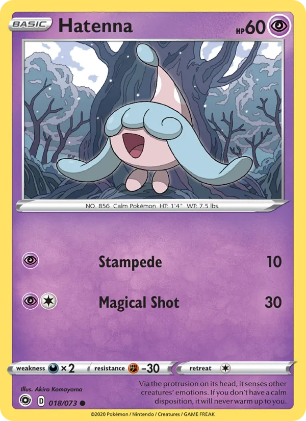 Hatenna Reverse Holo 018/73 Champion's Path Pokémon Card