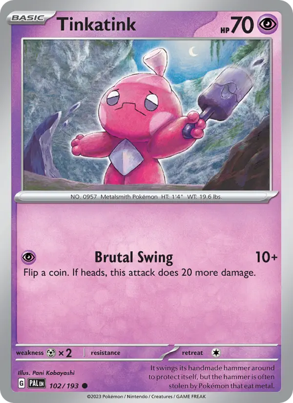 Tinkatink Non-Foil 102/193 Paldea Evolved Pokémon Card