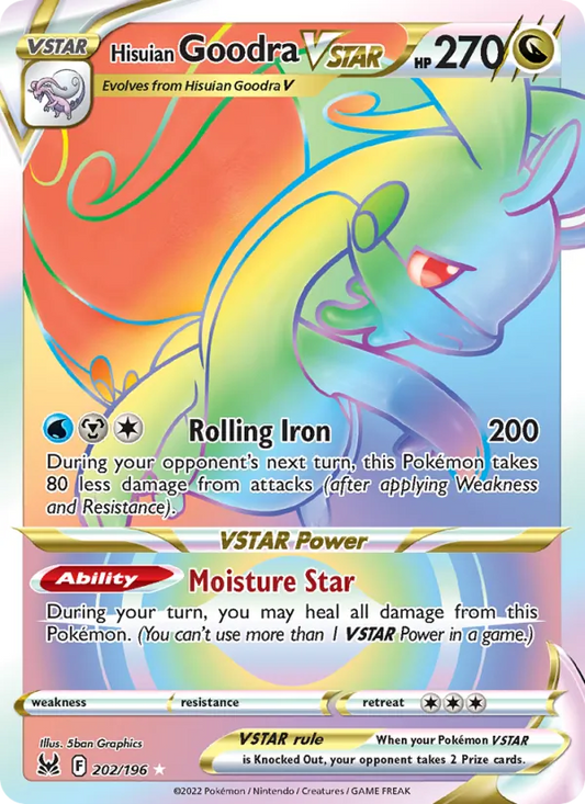 Hisuian Goodra VSTAR Holo 202/196 Lost Origin Pokémon Card