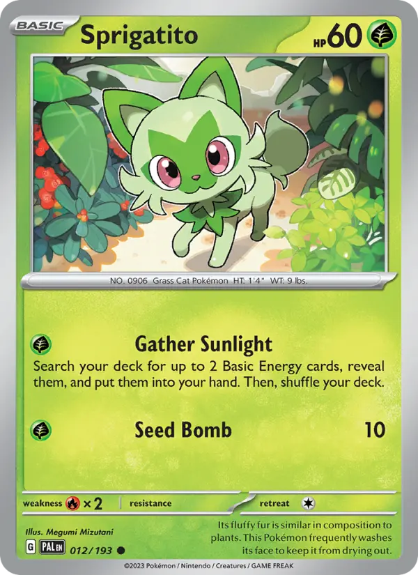 Sprigatito Non-Foil 012/193 Paldea Evolved Pokémon Card