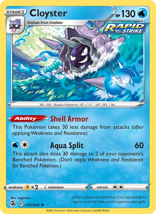 Cloyster Normal 051/264 Fusion Strike Pokémon Card