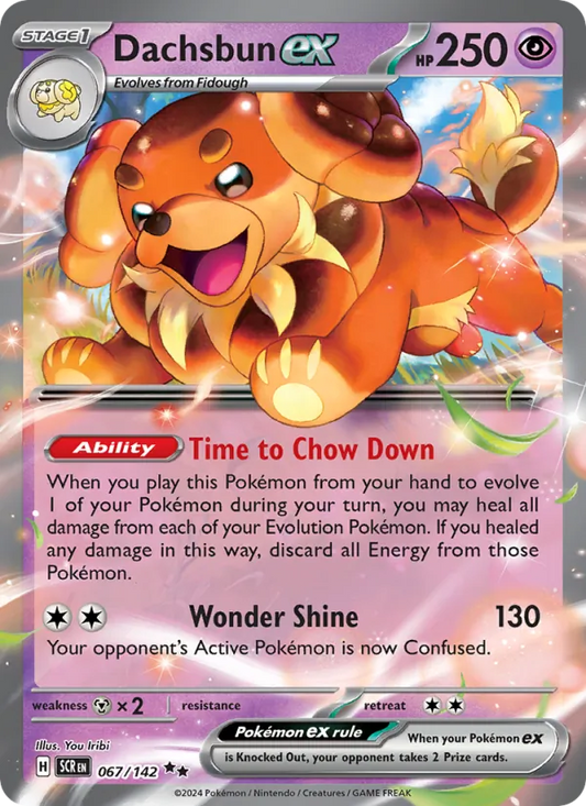 Dachsbun ex Holo 067/142 Stellar Crown Pokémon Card