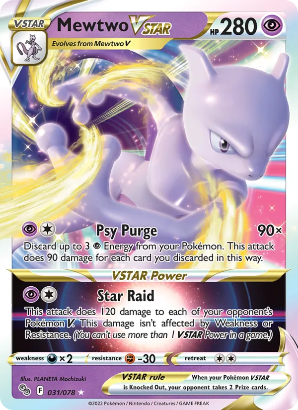 Mewtwo VSTAR Holo 031/78 Pokémon GO Pokémon Card
