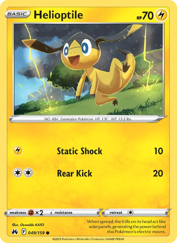 Helioptile Reverse Holo 049/159 Crown Zenith Pokémon Card