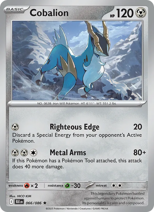 Cobalion Holo 066/86 Black Bolt Pokémon Card