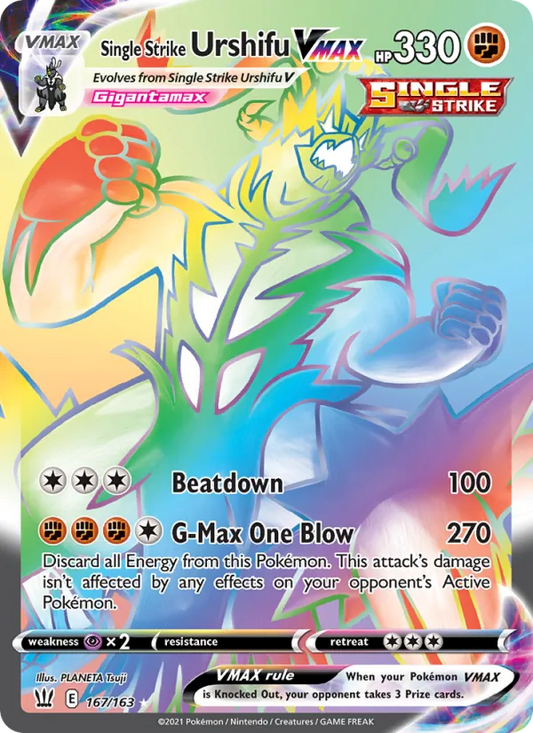 Single Strike Urshifu VMAX Holo 167/163 Battle Styles Pokémon Card