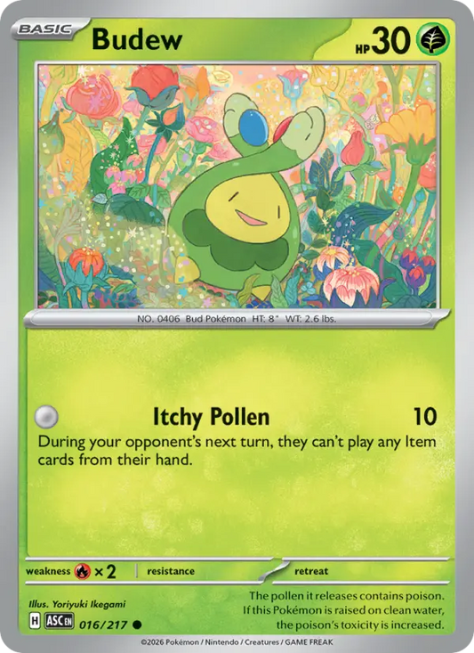 Budew Reverse Holo 016/217 Ascended Heroes Pokémon Card