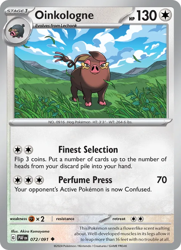 Oinkologne Normal 072/91 Paldean Fates Pokémon Card