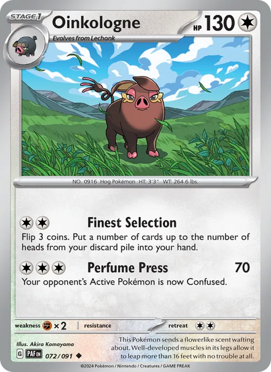 Oinkologne Normal 072/91 Paldean Fates Pokémon Card