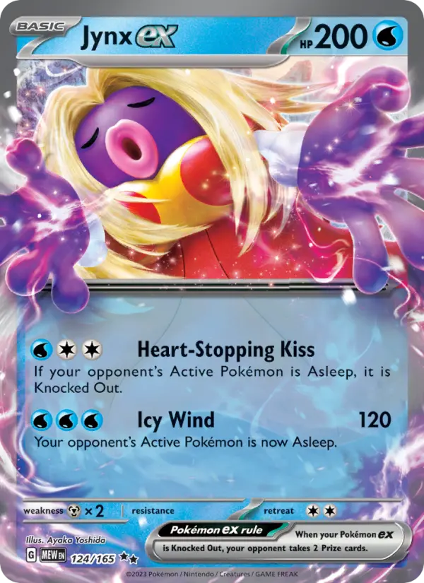 Jynx ex Holo 124/165 151 Pokémon Card