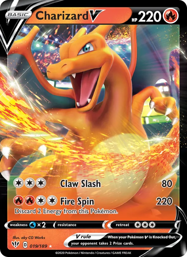 Charizard V Holo 019/189 Darkness Ablaze Pokémon Card