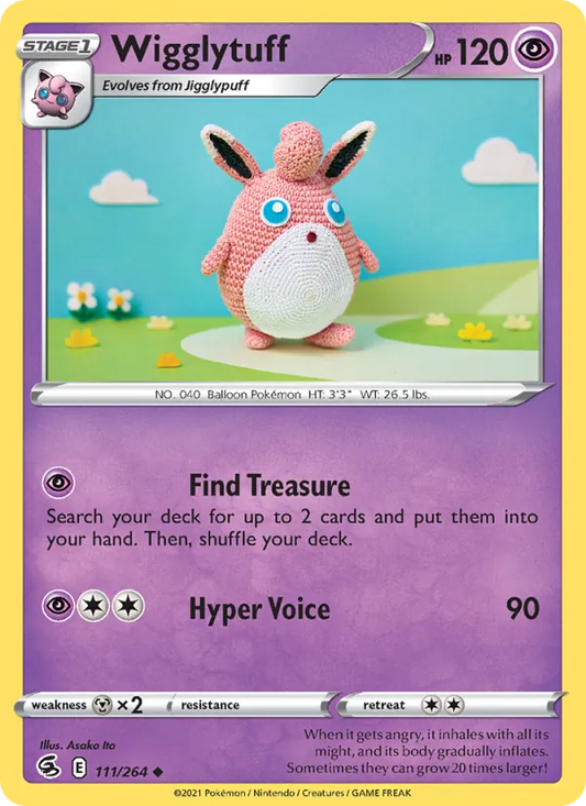 Wigglytuff Reverse Holo 111/264 Fusion Strike Pokémon Card