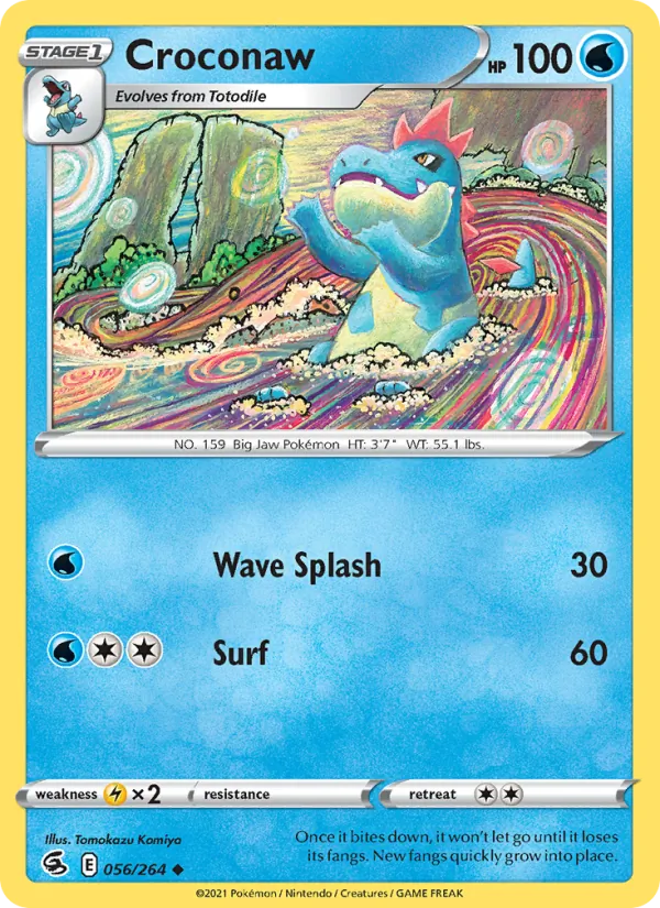 Croconaw Reverse Holo 056/264 Fusion Strike Pokémon Card