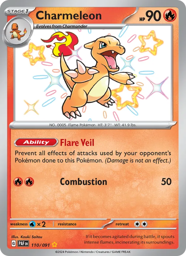 Charmeleon Holo 110/91 Paldean Fates Pokémon Card