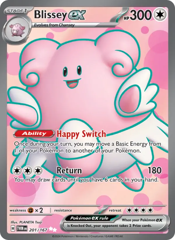 Blissey ex Holo 201/167 Twilight Masquerade Pokémon Card