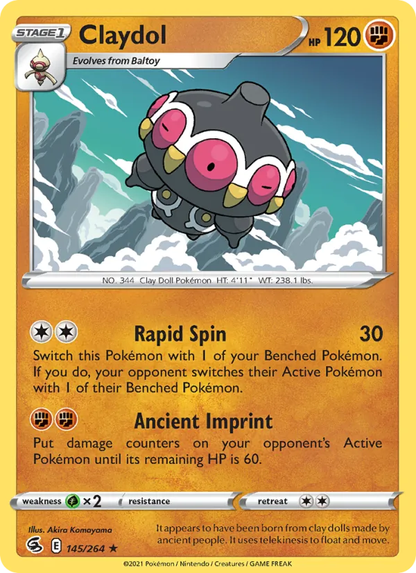 Claydol Reverse Holo 145/264 Fusion Strike Pokémon Card