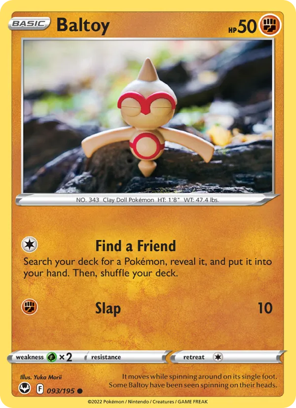 Baltoy Reverse Holo 093/195 Silver Tempest Pokémon Card