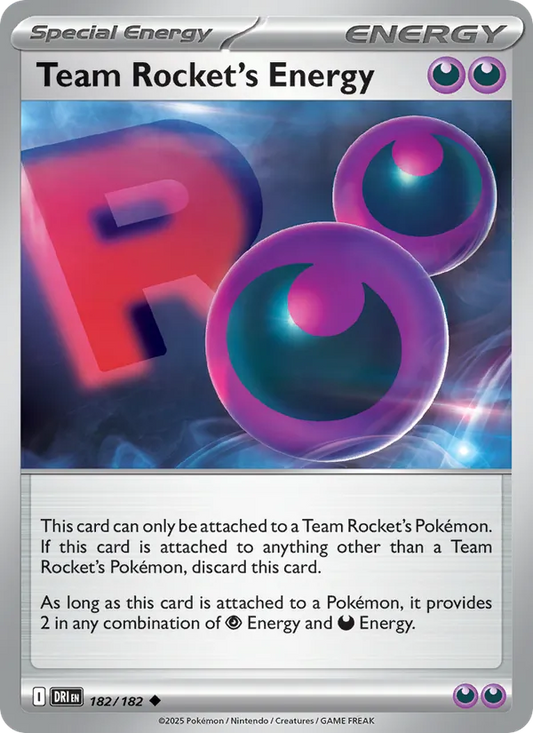 Team Rocket's Energy Normal 182/182 Destined Rivals Pokémon Card