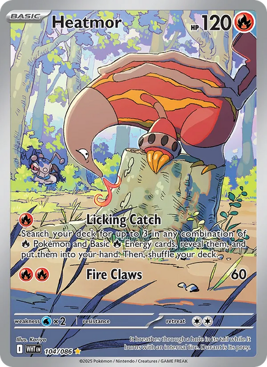 Heatmor Holo 104/86 White Flare Pokémon Card