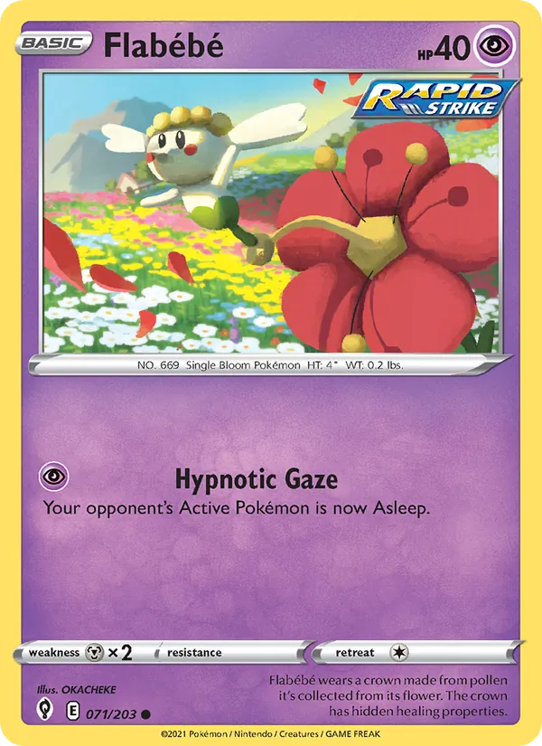 Flabébé Reverse Holo 071/203 Evolving Skies Pokémon Card