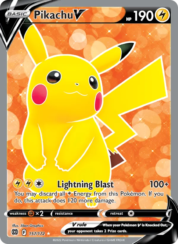 Pikachu V Holo 157/172 Brilliant Stars Pokémon Card