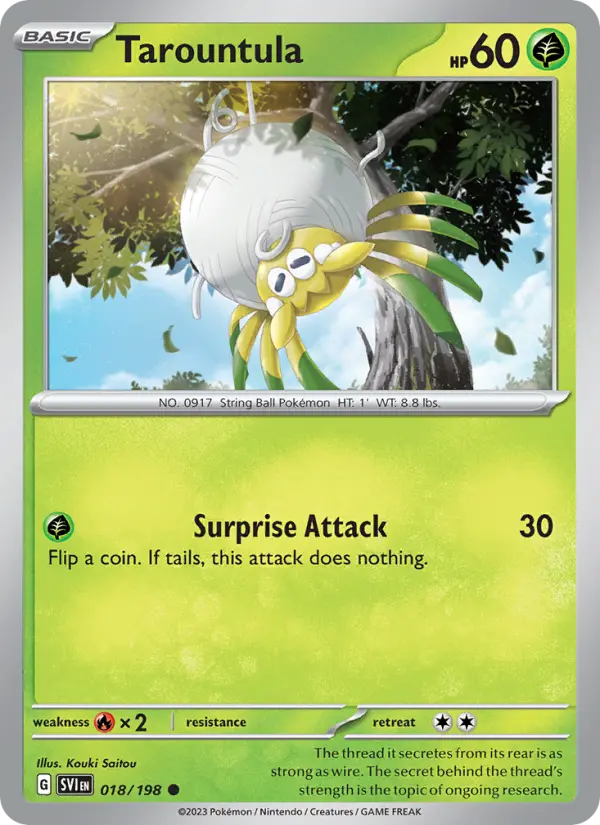 Tarountula Non-Foil 018/198 Scarlet & Violet Pokémon Card