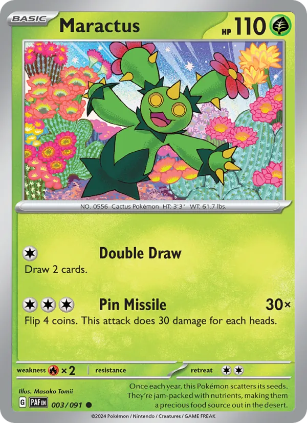 Maractus Normal 003/91 Paldean Fates Pokémon Card