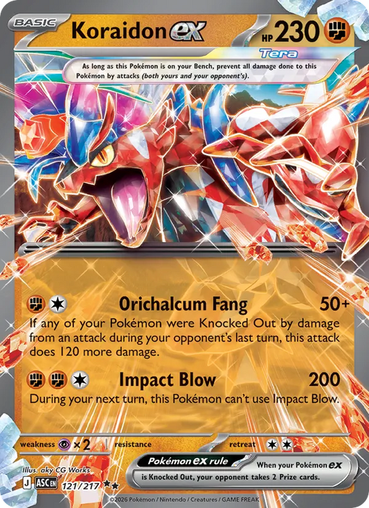 Koraidon ex Holo 121/217 Ascended Heroes Pokémon Card