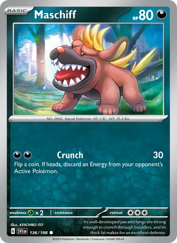 Maschiff Non-Foil 136/198 Scarlet & Violet Pokémon Card