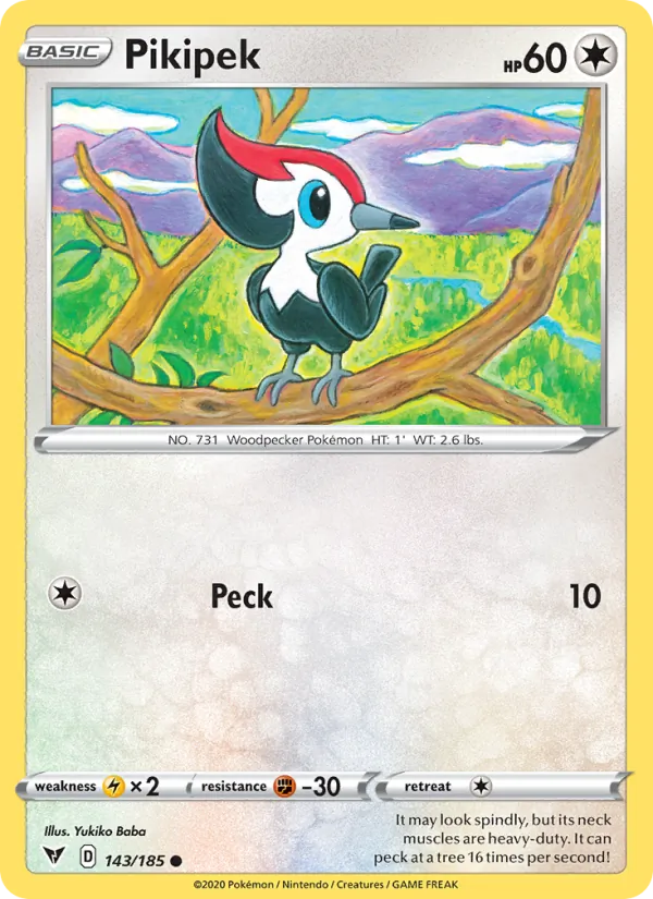 Pikipek Reverse Holo 143/185 Vivid Voltage Pokémon Card