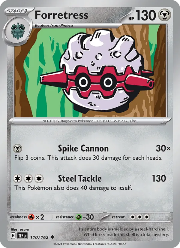 Forretress Normal 110/162 Temporal Forces Pokémon Card