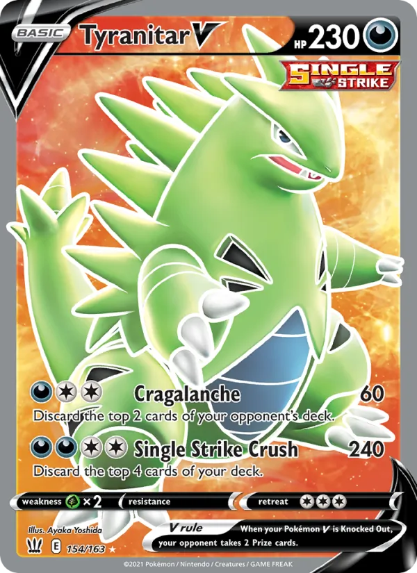 Tyranitar V Holo 154/163 Battle Styles Pokémon Card
